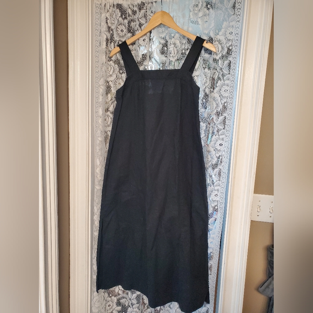 Madewell Linen-Cotton Princess-Seamed Midi Dress - Picture 4 of 7